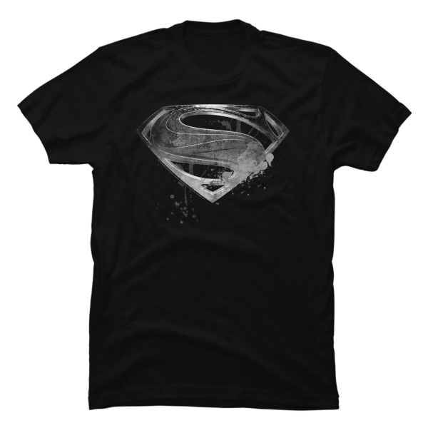 superman t-shirt black and silver